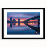 Abstract art print of a vibrant, colorful Delaware scenery on a large textured canvas, ideal for living room decor.