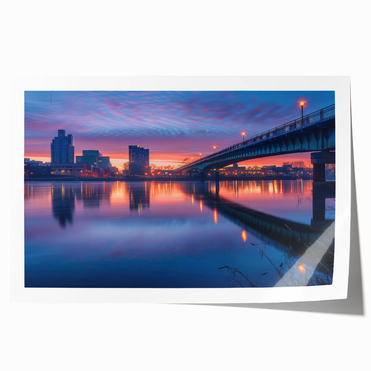 Extra large rolled print of Delaware scenery with vibrant floral designs, ideal for art wall dining room.