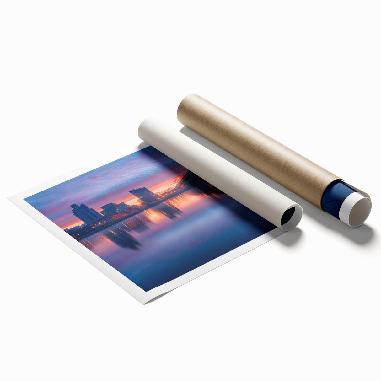 Extra large rolled print featuring muted floral art, ideal for classy bathroom or large living room decor.