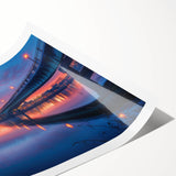 Extra large rolled print featuring line art flowers in black on white, ideal for large living room wall art.