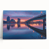 Black and white photograph of Delaware scenery on large stretched canvas, ideal for kitchen wall art or bedroom.