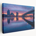 Delaware landscape on large stretched canvas with green and blue tones, suitable for kitchen wall art.