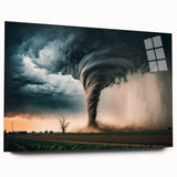 Large abstract wall art depicting vibrant Kansas scenery on acrylic glass, suitable for bedroom or dining room decor.