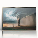 Mid-century modernist art depicting Kansas scenery in muted earth tones on a framed acrylic, suitable for nursery wall decor.