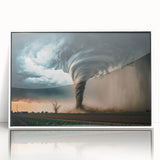 Art deco poster of Kansas scenery in muted colors on framed acrylic, suitable for modern nursery wall decor.