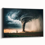 Black and white landscape art painting of a Kansas scenery on framed canvas, suitable for bedroom decor.