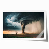 Extra large rolled print featuring a serene Kansas landscape with soft floral elements, ideal for dining room wall art.