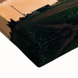 Black and white landscape art painting of Kansas scenery on large stretched canvas, suitable for bedroom wall decor.