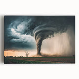 Black and white photograph of a Kansas landscape on large stretched canvas, ideal for kitchen wall art.