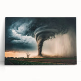 Black and white large art print of Kansas scenery on stretched canvas, ideal for kitchen wall art or bedroom.