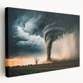 Large art print of Kansas scenery on stretched canvas, featuring muted earth tones, ideal for kitchen wall decor.