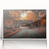 Acadia National Park scenery on a framed acrylic, featuring serene blue and green tones, ideal for modern art wall decor.