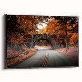 Black and white landscape art painting of Acadia, Maine on framed canvas, suitable for bedroom wall decor.