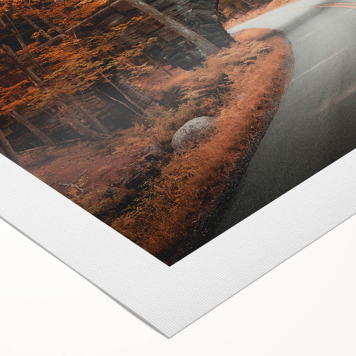 Art deco poster of Acadia National Park in muted earth tones on rolled canvas, suitable for dining room decor.