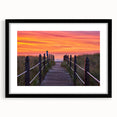 Abstract art print of a colorful Maine scenery in vibrant hues, textured on a large framed canvas.