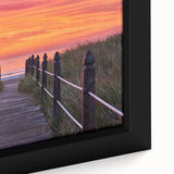 Framed canvas featuring a monochrome landscape painting of Maine with subdued black and gray tones.
