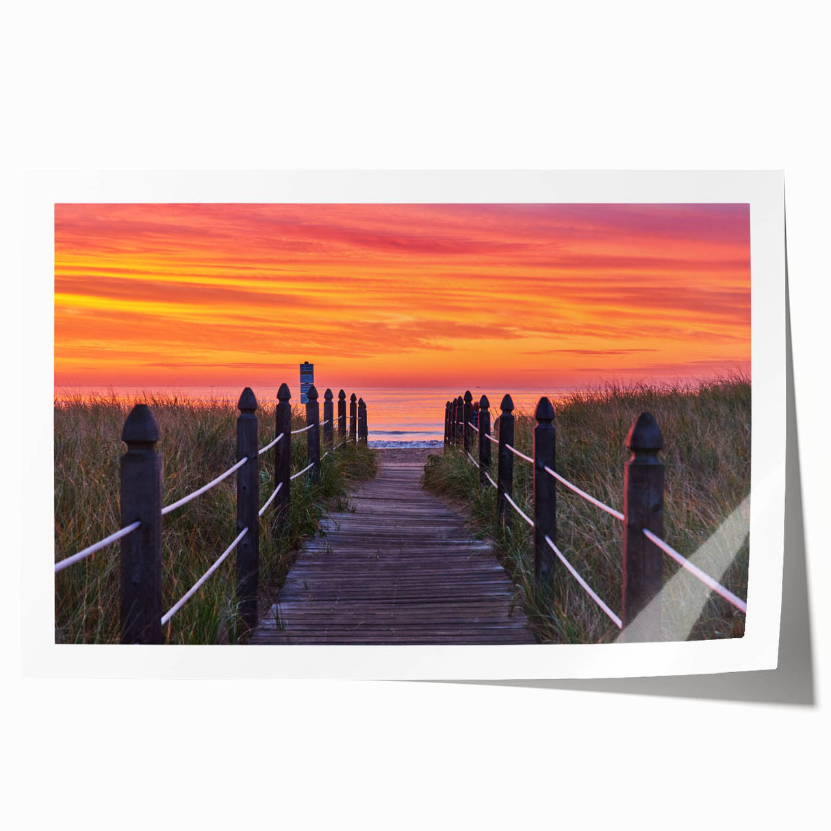 Extra large rolled print of Maine scenery with vivid green and blue tones, ideal for art wall dining room.