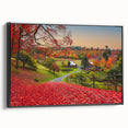 Black and white landscape art painting of Vermont on framed canvas, ideal for bedroom wall decor.