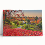 Black and white photograph of a serene Vermont landscape on large stretched canvas, ideal for kitchen wall art.