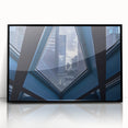 Large abstract wall art of Seattle skyline in black and white tones, framed acrylic, suitable for modern art wall decor.
