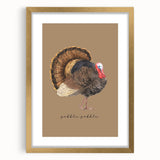 Extra large abstract art print with textured fall motifs in gold and brown tones on a framed canvas.