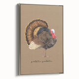 Framed canvas featuring a vintage-style landscape art painting with colorful autumn trees and a silver frame.