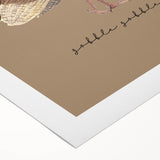 Art deco poster featuring an autumnal scene with warm orange and brown tones on rolled canvas.