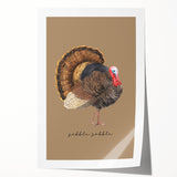 Extra large rolled print of autumnal floral art in warm orange and red tones, suitable for dining room wall.