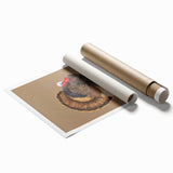 Extra large rolled print featuring a floral art design in autumnal colors.