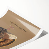 Extra large wall art featuring line art flowers in muted autumnal colors on a rolled canvas.