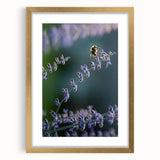 Extra large abstract art print with textured design in vibrant spring hues on a gold-framed canvas.