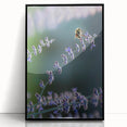 Large abstract wall art depicting spring season in pastel shades on framed acrylic, suitable for modern living room decor.