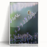 Acrylic print of modern art wall decor featuring a spring motif in pastel shades, framed in white.