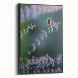 Black and white vintage poster art of a spring landscape on framed canvas, ideal for bedroom wall decor.