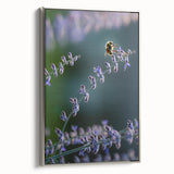 Framed canvas depicting a vintage landscape painting with colorful spring scenery, ideal for living room decor.