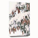 Winter-themed large abstract wall art on acrylic glass with cool blue and white tones.