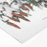 Art deco poster featuring a winter scene in muted blue and white tones on rolled canvas, suitable for dining room walls.