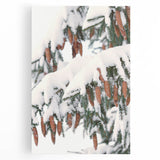 Winter tree landscape in black and white on a large stretched canvas, ideal for kitchen wall art.