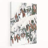 Winter scene with muted cool tones on a large stretched canvas, suitable for kitchen wall art.