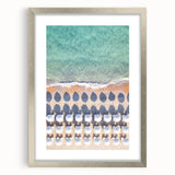 Textured abstract art print in muted earth tones on a silver framed canvas, suitable for bedroom decor.