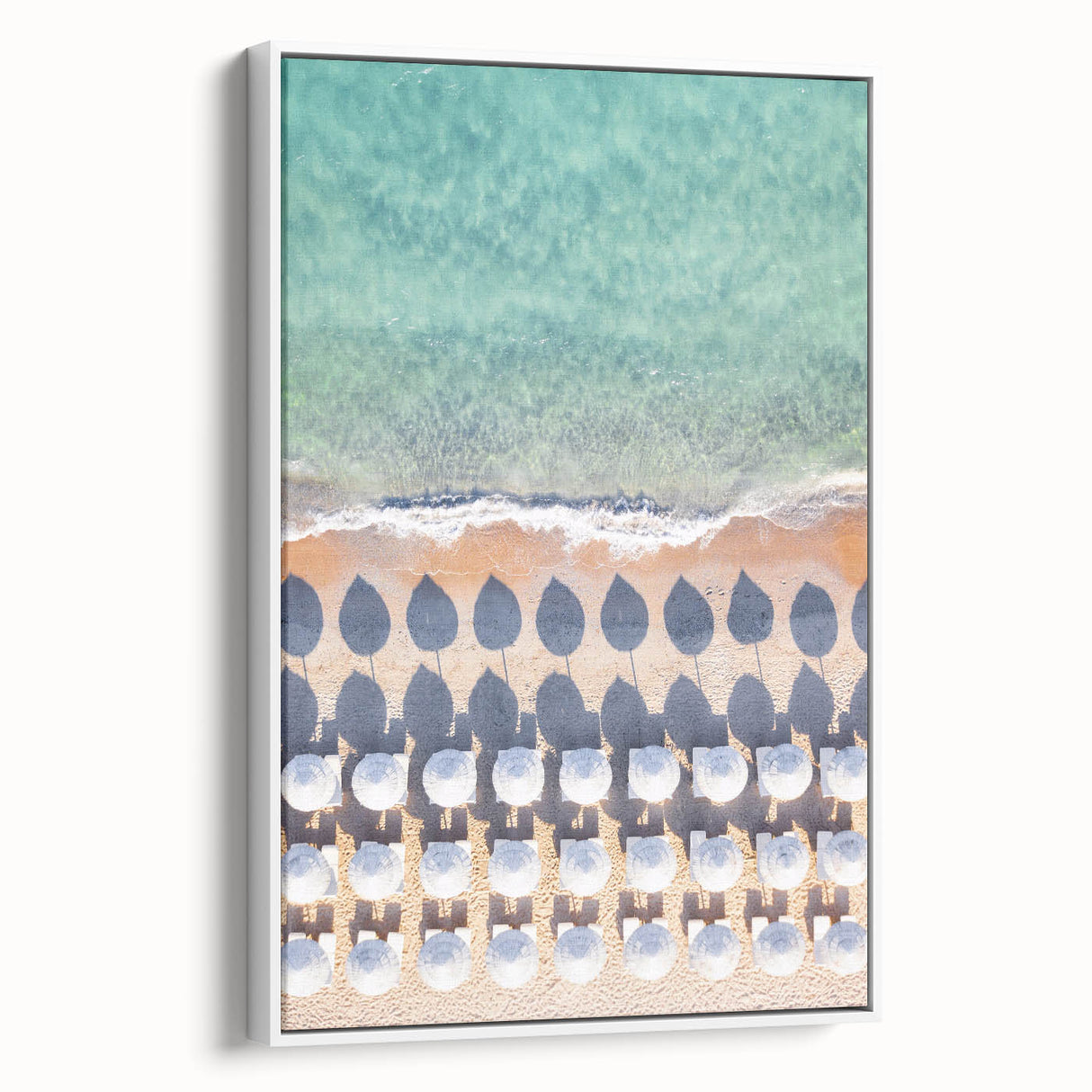 Vintage poster art of a summer theme on extra large framed canvas, featuring vibrant colors, ideal for living room decor.