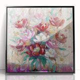 Floral Dining Room Wall Art - Elegant Modern Canvas Print