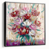 Floral Dining Room Wall Art - Elegant Modern Canvas Print