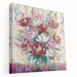 Floral Dining Room Wall Art - Elegant Modern Canvas Print