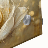 Golden Floral Living Room Wall Art – Elegant Canvas Print