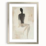 Abstract figurative frame with a silver mat, showcasing a modern design that enhances any contemporary decor. Ideal for art lovers seeking elegant wall accents.
