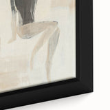 Abstract figurative framed canvas art showcasing vibrant colors and dynamic shapes, perfect for modern home decor. The close-up highlights the intricate details and texture of the artwork, enhancing its visual appeal. Ideal for art enthusiasts looking to elevate their living space.