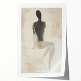 Abstract figurative art print showcasing vibrant colors and dynamic shapes, rolled and ready for display, perfect for modern home decor or office space.