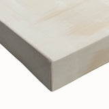 Close-up of a vibrant abstract figurative artwork on stretched canvas, showcasing bold colors and dynamic shapes, perfect for modern home decor.