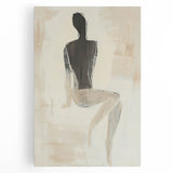 Abstract figurative stretched canvas artwork showcasing vibrant colors and fluid shapes, perfect for modern home decor, adding artistic flair to any space.